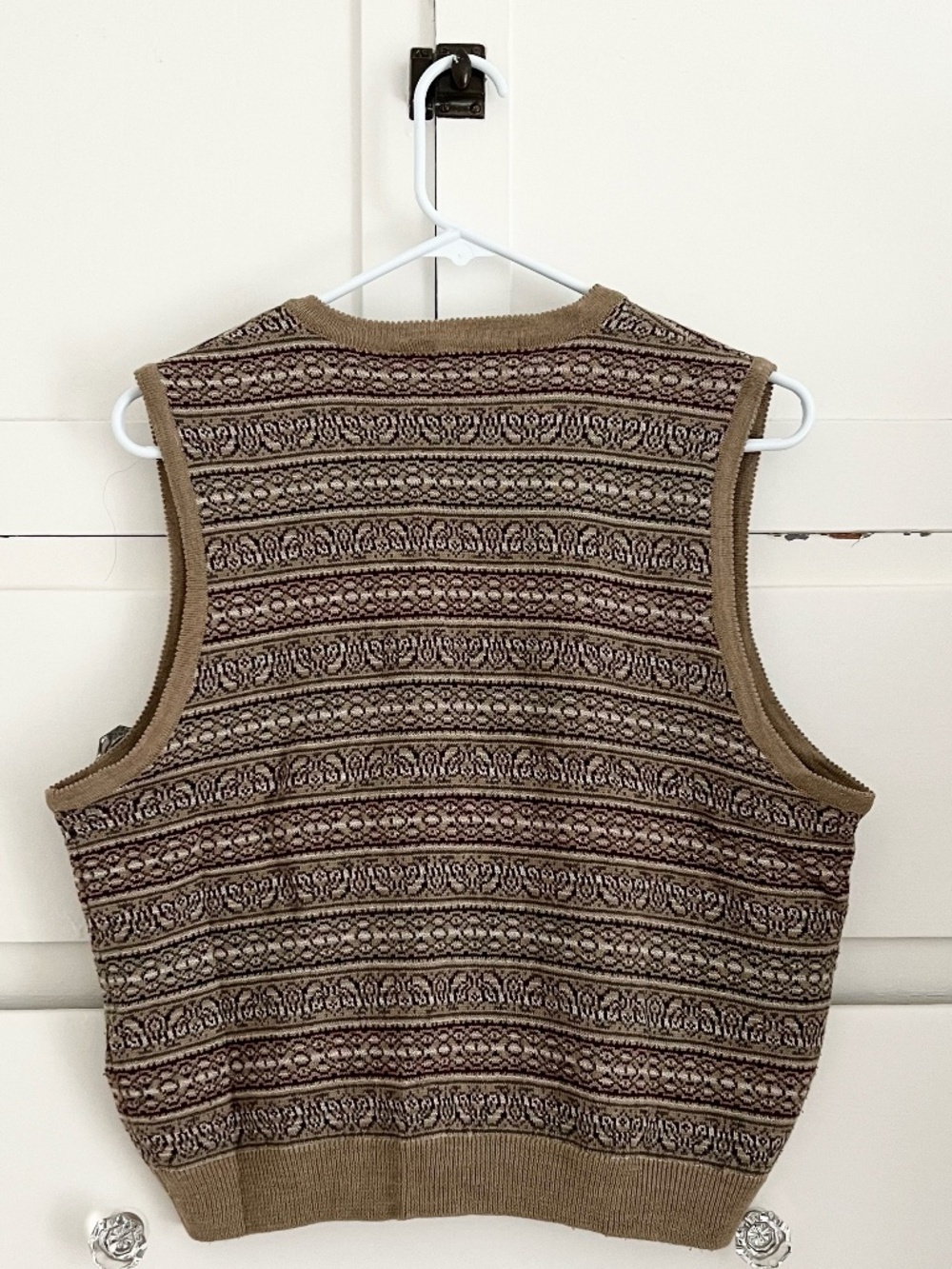 Liz Claiborne Fair Isle Sweater Vest Wool Blend Button Front Grandpa Core L - Picture 4 of 5